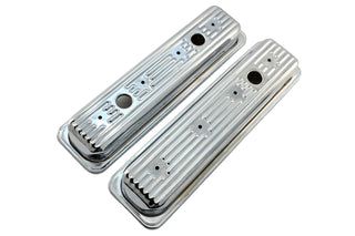 Steel Valve Covers with Bolt Kit – Fits 1987–2000 Chevy/GMC 5.0L & 5.7L SBC – Embossed – Center Bolt – Chrome