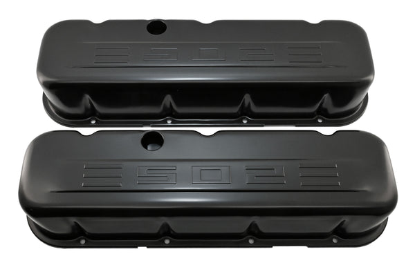 Steel 1965-2000 Chevy Bb 502 Tall Valve Covers C.I.D 502 Logo - Black