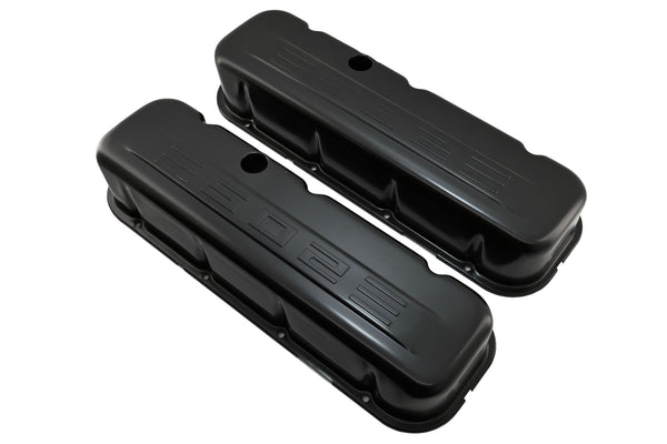 Steel 1965-2000 Chevy Bb 502 Tall Valve Covers C.I.D 502 Logo - Black