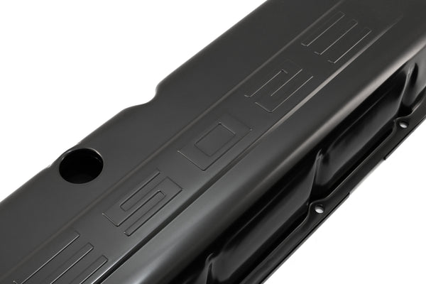Steel 1965-2000 Chevy Bb 502 Tall Valve Covers C.I.D 502 Logo - Black