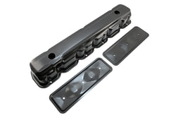 Steel Valve Cover & Side Plates Kit Fits 1962-74 Chevy 194-230-250 Inline 6 Engines – Black Finish – 2-Hole Design