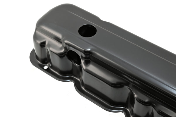Steel Valve Cover & Side Plates Kit Fits 1962-74 Chevy 194-230-250 Inline 6 Engines – Black Finish – 2-Hole Design