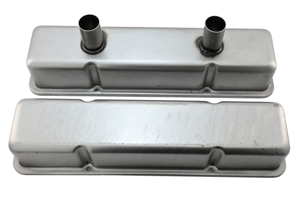 1958-86 CHEVY SMALL BLOCK 283-305-327-350-400 CIRCLE TRACK RACING STEEL VALVE COVERS - RAW