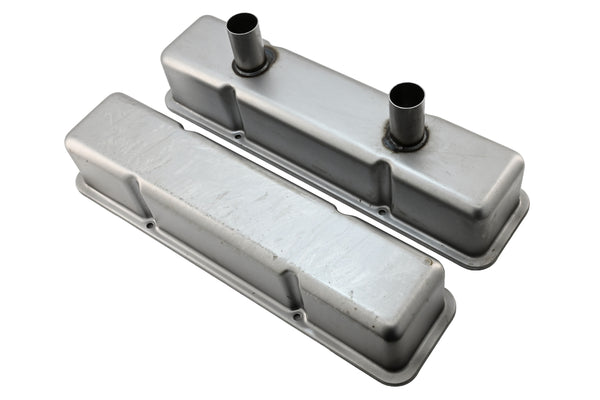 1958-86 CHEVY SMALL BLOCK 283-305-327-350-400 CIRCLE TRACK RACING STEEL VALVE COVERS - RAW