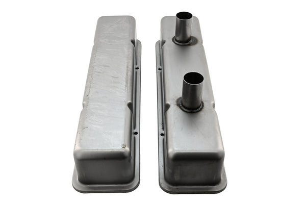 1958-86 CHEVY SMALL BLOCK 283-305-327-350-400 CIRCLE TRACK RACING STEEL VALVE COVERS - RAW