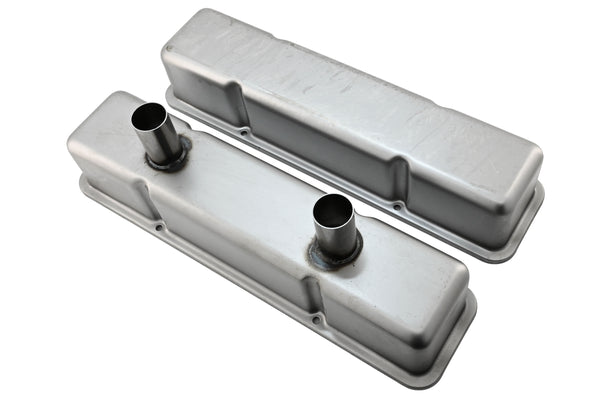 1958-86 CHEVY SMALL BLOCK 283-305-327-350-400 CIRCLE TRACK RACING STEEL VALVE COVERS - RAW
