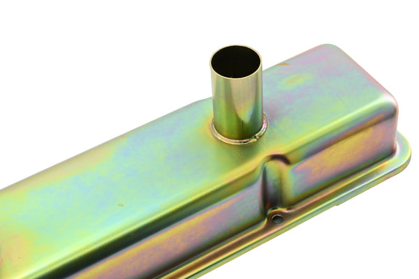 1958-86 CHEVY SMALL BLOCK 283-305-327-350-400 CIRCLE TRACK RACING STEEL VALVE COVERS - ZINC