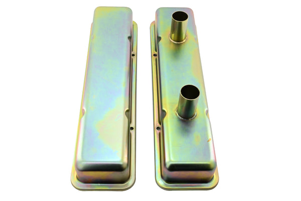 1958-86 CHEVY SMALL BLOCK 283-305-327-350-400 CIRCLE TRACK RACING STEEL VALVE COVERS - ZINC