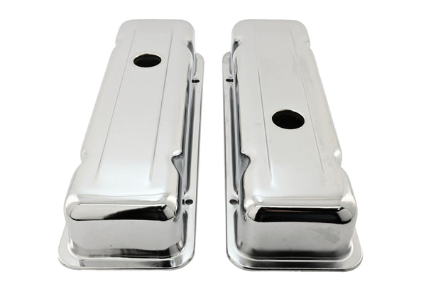 1980-84 Chevy 229 3.8L V6 Short Steel Valve Covers – Chrome