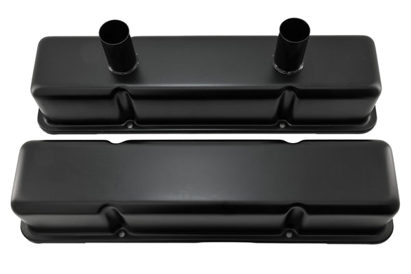 1958-86 CHEVY SMALL BLOCK 283-305-327-350-400 CIRCLE TRACK RACING STEEL VALVE COVERS - BLACK