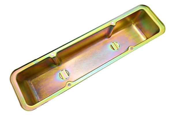 1958-86 CHEVY SMALL BLOCK 283-305-327-350-400 CIRCLE TRACK RACING STEEL VALVE COVERS - ZINC