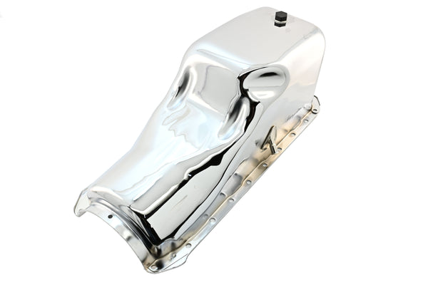 Steel Oil Pan – Fits 1966–1990 Chevy Big‑Block Truck 396‑402‑427‑454 – 6‑Quart Capacity – Chrome Finish
