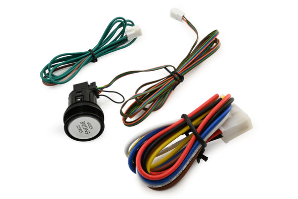 Universal RFID 12V Ignition Switch Engine Start Push Button System Anti Theft Kit – Silver Push-Start Button with Black Trim