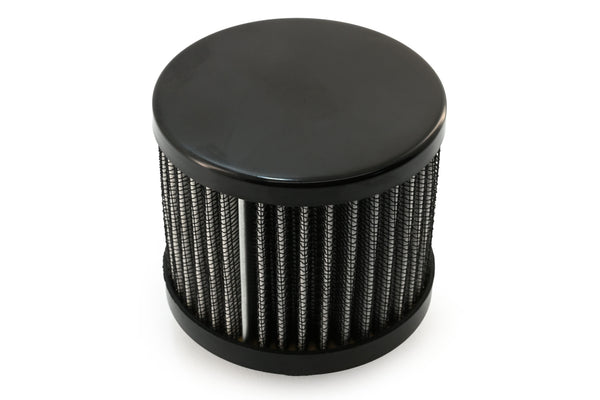 Steel Cotton Filter Breather – Clamp-On 1-3/8" Neck - High-Flow Air Breather Filter - Black