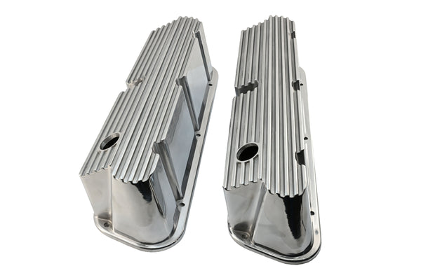 Aluminum Tall Pentroof Valve Covers – Fits 1962–1985 Ford 289 / 302 / 347 / 351W / 427 – Polished