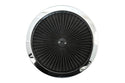 Cotton Universal Top-Flow Round Washable Air Cleaner Top – Black Filter with Chrome Ring