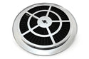 Cotton Universal Top-Flow Round Washable Air Cleaner Top – Black Filter with Chrome Ring