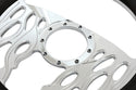 14" CHROME BILLET ALUMINUM STEERING WHEEL W- HALF WRAP - 9 HOLE