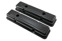 STEEL 1958-86 CHEVY SB 283-400 1 HOLE / 2 HOLE SCREW IN SHORT VALVE COVERS -BAFFLED-BLACK