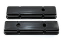 STEEL 1958-86 CHEVY SB 283-400 1 HOLE / 2 HOLE SCREW IN SHORT VALVE COVERS -BAFFLED-BLACK