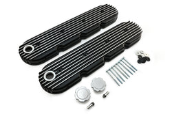 Aluminum Chevy GM LS Engines Retro Finned Valve Covers – Black