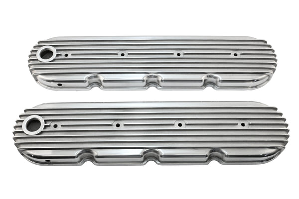 Aluminum Chevy GM LS Engines Retro Finned Valve Covers – Polished