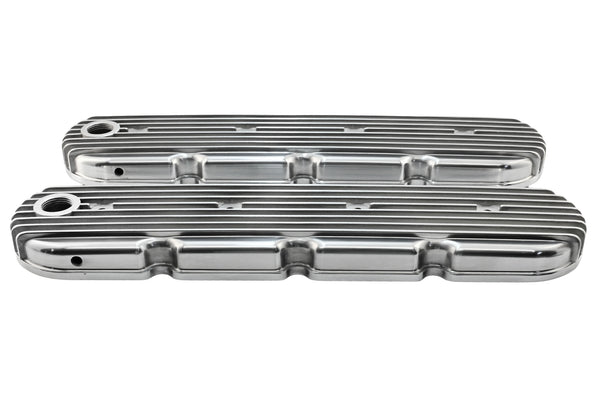 Aluminum Chevy GM LS Engines Retro Finned Valve Covers – Polished
