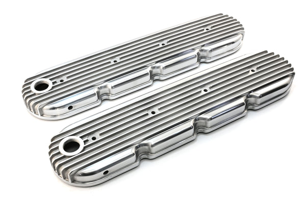Aluminum Chevy GM LS Engines Retro Finned Valve Covers – Polished