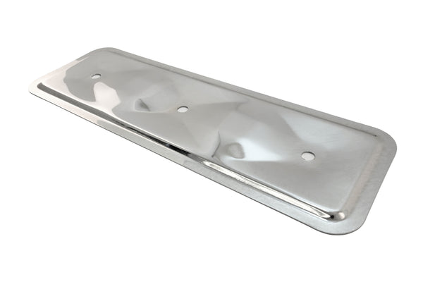 1962-74 CHEVY 194-230-250 STRAIGHT-INLINE 6 CYLINDER STEEL VALVE COVER SIDE PLATE - CHROME (One Plate Only)