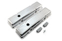 Polished Aluminum Ball Milled Valve Covers – Fits 1958–1986 Chevy Small Block 283 / 305 / 327 / 350 / 400 – Short Style – Baffled