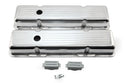 Polished Aluminum Ball Milled Valve Covers – Fits 1958–1986 Chevy Small Block 283 / 305 / 327 / 350 / 400 – Short Style – Baffled