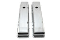 Polished Aluminum Ball Milled Valve Covers – Fits 1958–1986 Chevy Small Block 283 / 305 / 327 / 350 / 400 – Short Style – Baffled