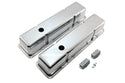 Polished Aluminum Tall Valve Covers – Fits 1958–1986 Chevy Small Block 283 / 305 / 327 / 350 / 400 – Smooth Top – 1.25" Push-In