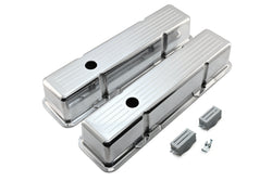 1958-86 CHEVY SMALL BLOCK 283-305-327-350-400 TALL POLISHED ALUMINUM VALVE COVERS - BALL MILLED