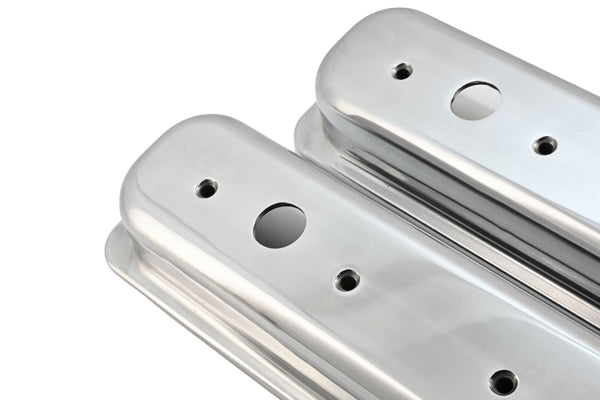 Aluminum 1987–97 Chevy Short Valve Covers Center Bolt – Smooth – Polished