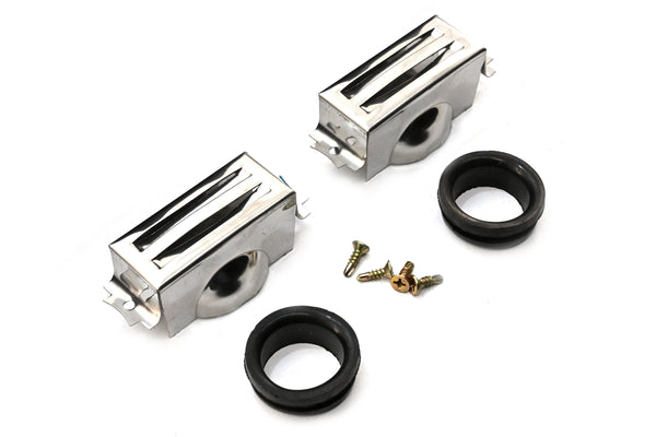 Aluminum 1987–97 Chevy Short Valve Covers Center Bolt – Full Finned – Black