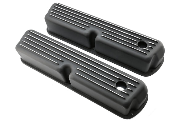 Aluminum Ford Small Block 289-302-351W-5.0L Tall Full Finned Valve Covers – Black Finish