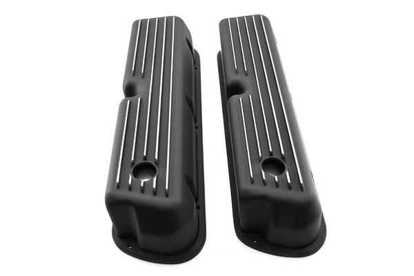 Aluminum Ford Small Block 289-302-351W-5.0L Tall Full Finned Valve Covers – Black Finish