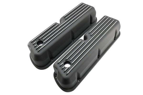 Aluminum Ford Small Block 289-302-351W-5.0L Tall Full Finned Valve Covers – Black Finish