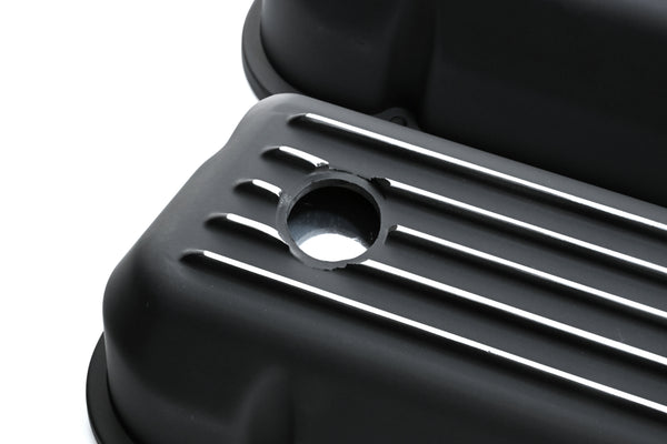Aluminum Ford Small Block 289-302-351W-5.0L Tall Full Finned Valve Covers – Black Finish