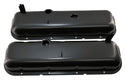 1965-72 CHEVY BIG BLOCK 396-427-454 SHORT OEM STYLE STEEL VALVE COVERS W- DRIPPER RAILS - BLACK