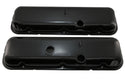 1965-72 CHEVY BIG BLOCK 396-427-454 SHORT OEM STYLE STEEL VALVE COVERS W- DRIPPER RAILS - BLACK