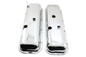1965-72 CHEVY BIG BLOCK 396-427-454 SHORT OEM STYLE STEEL VALVE COVERS W- DRIPPER RAILS - CHROME
