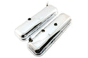1965-72 CHEVY BIG BLOCK 396-427-454 SHORT OEM STYLE STEEL VALVE COVERS W- DRIPPER RAILS - CHROME