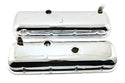 1965-72 CHEVY BIG BLOCK 396-427-454 SHORT OEM STYLE STEEL VALVE COVERS W- DRIPPER RAILS - CHROME