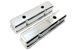 1958-86 STEEL CHEVY SMALL BLOCK 283-305-327-350-400 TALL SMOOTH VALVE COVERS - CHROME