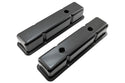 1958-86 STEEL CHEVY SMALL BLOCK 283-305-327-350-400 TALL SMOOTH VALVE COVERS - BLACK