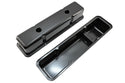 1958-86 STEEL CHEVY SMALL BLOCK 283-305-327-350-400 TALL SMOOTH VALVE COVERS - BLACK