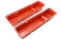 1958-86 STEEL CHEVY SMALL BLOCK 283-305-327-350-400 TALL SMOOTH VALVE COVERS - ORANGE