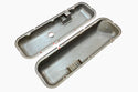 1965-72 CHEVY BIG BLOCK 396-427-454 SHORT OEM STYLE STEEL VALVE COVERS W- DRIPPER RAILS - ORANGE